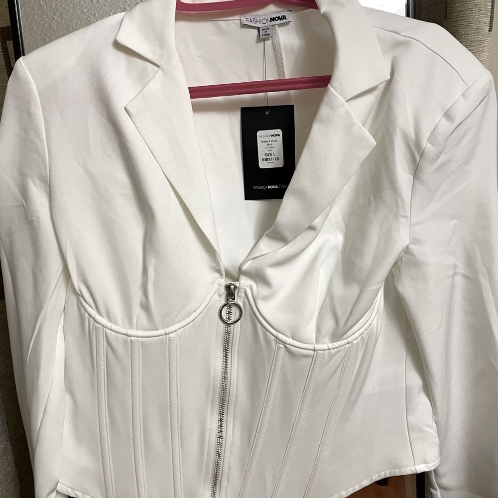 White corset blazer brand new never worn with tag!